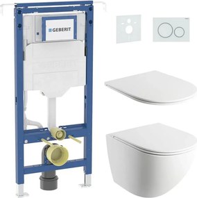 Závesné WC + WC sedátko OTTAWA + tlačidlo SIGMA + podomietkový modul + podložka
