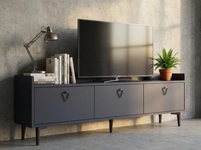AKCIA TV stolík PIENA 160 cm, antracitový II. akosť