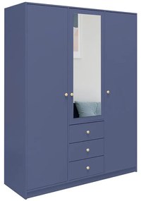 Skriňa Siena 2 D3 tlmená modrá / zrkadlo