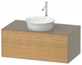 DURAVIT White Tulip závesná skrinka pod umývadlo na dosku, 1 zásuvka, 1000 x 550 x 408 mm, dub prírodný masív/kameňovo šedá vysoký lesk, WT49760H5H2