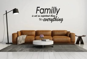 Nálepka na stenu nápis FAMILY IS NOT IMPORTANT, IT IS EVERYTHING 50 x 100 cm