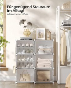 Modulárny prepojitelný botník v bielej farbe