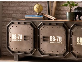 furniture-nabytek.cz - Masívny príborník Barkley z kovu, šedý – 180×50×70 cm