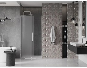 Mexen Velar L, posuvné sprchové dvere do otvoru 90 cm, 8mm sklo námraza, chrómová, 871-090-003-31-01