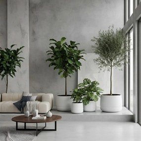 PLASTOVÝ KVETINÁČ LUNA VASE 42X32 CM BIELA