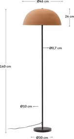 Stojacia lampa v terakotovej farbe s kovovým tienidlom (výška 140 cm) Nibla – Kave Home