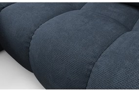 Raztegljiva kotna oblazinjena sedežna garnitura z odlagalnim prostorom v obliki črke L ALMADA, leva, modra