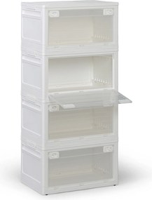 Skladací úložný regálový box L 37 l, 459x320x250 mm, biely