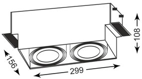 Zuma Line 94364-WH - Podhľadové svietidlo ONEON 2xGU10-AR111/15W/230V biela