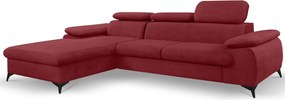 Rohová sedacia súprava Scala, červená látka, ľavý roh