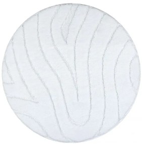 Kúpeľňový koberček SUPREME WAVES vlny, biely kruh