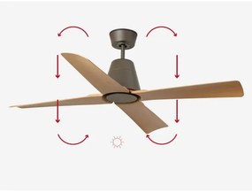 FARO 34106 - Stropný ventilátor TYPHOON M hnedá pr. 130 cm IP44 + diaľkové ovládanie