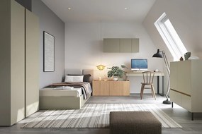 Študentská posteľ 90x200cm s úložným priestorom Hailee - zelená/šedá