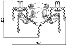 Zuma Line RLB94016-2B - Nástenná lampa MAGNOLIA 2xE14/40W/230V čierna