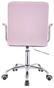 LuxuryForm DESIGN Stolička VERONA VELUR na striebornej podstave s kolieskami - levanduľa