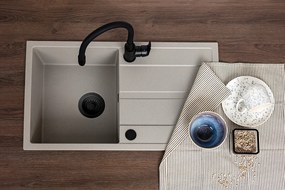 Kuchinox Viti, 1-komorový granitový drez 760x440x175 mm + sifón, béžová, LAV-SBX_411Y