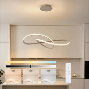 Brilagi - LED stmievateľný závesný luster INFINITY LED/80W/230V 80x80 cm béžový + diaľkové ovládanie