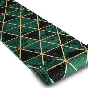 Behúň EMERALD 1020 Glamour exclusive, mramor, trojuholníkový, zelený + zlatá