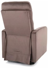 Polohovacie kreslo Lennox II Velvet, hnedá