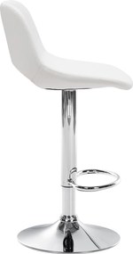 Barová stolička Camden - koženka, chróm rám - Biela
