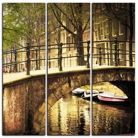 Obraz na plátne - Romantický most cez kanál - štvorec 3137B (75x75 cm)