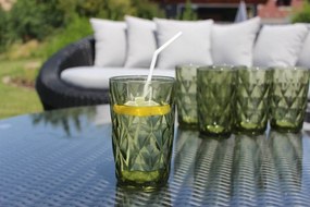 Zelené sklenené poháre vysoké 390ml 6ks