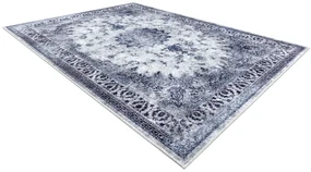 Koberec MIRO 51822.812 Rozeta s rámom, protišmykový, prateľný, modro-biely