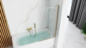 Rea Elegant, vaňová zástena, 1-krídlová, 70 x 140 cm, zlatá-transparentná, REA-W5600