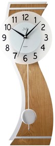 Moderné kyvadlové nástenné hodiny JVD NS22012/78 (65 cm) – drevo a kov, tichý chod
