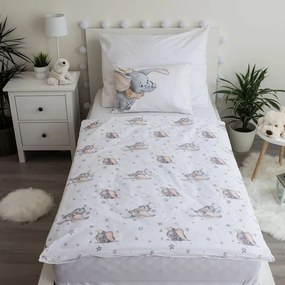 Jerry Fabrics Detské bavlnené obliečky do postieľky Dumbo Grey, 100 x 135 cm, 40 x 60 cm