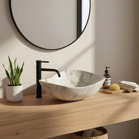 Rea Dora Stone, umývadlo na dosku 515x400x175 mm, šedá imitácia kameňa, REA-U5066