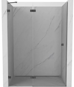 Mexen, Mexen Lunar ľavé otočné sprchové dvere 135 cm, transparentné, pištoľový kov - 834-135-000-95-00-L