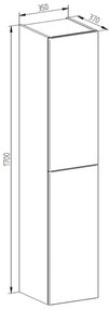 Mereo, Mereo Aira, kúpeľňová skrinka 170 cm vysoká, pravé otváranie, Multidecor, Betón tmavosivý, MER-CN794PNBET2