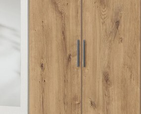 Šatníková skriňa Ben, 270 cm, doskový dub/biela