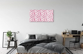 Sklenený obraz ružové vtáky 140x70 cm