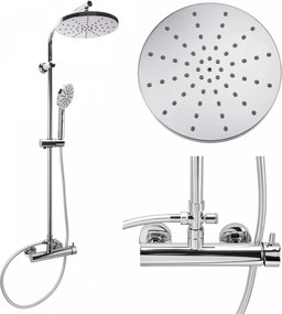 Erga Dubaj, sprchový set s batériou a hlavovou sprchou 23 cm, chrómová, ERG-YKA-BP.DUBAJ23-CHR