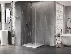 Mexen Lunar-B, výklopný sprchový kút ľavý 80 x 80 cm, 8mm číre sklo, chrómový profil, 832-080-080-01-00-L