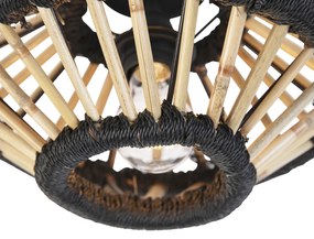 Vidiecke stropné svietidlo bambusové s čiernou 30 cm - Evalin