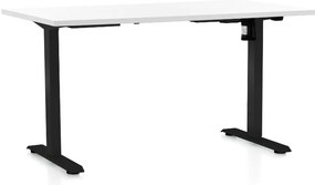 Výškovo nastaviteľný stôl OfficeTech A, 120 x 80 cm, čierna podnož, biela