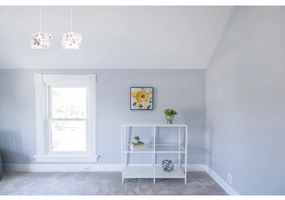 Detské závesné svietidlo Diamond, 2x biele textilné tienidlo so vzorom