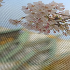 Obraz - Sakura (s hodinami) (90x30 cm)