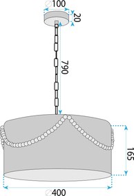Toolight Toolight, stropné svietidlo 40cm, 1xE27, APP1741-1CP, prírodná hnedá, OSW-05123