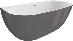 Polimat Akrylátová voľne stojaca vaňa k stene Risa 160x80 POLIMAT-Rozmery: 160x80, POLIMAT-Farba vane: Biela / čierna lesk
