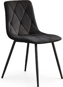 Jedálenská stolička MILO zamatová, čierna / čierne nohy