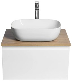 Aqualine Aqualine, ALTAIR skrinka s doskou 62,5 cm, biela/dub emporio, AI267-02