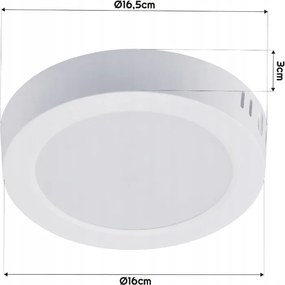 LED stropné svietidlo na povrchovú montáž 12W 1320lm 4000K neutrálna biela kruh