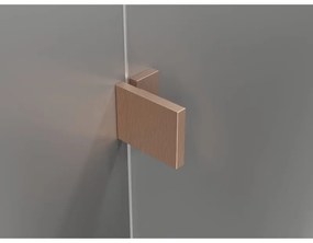 Mexen Lunar-F, skladací sprchový kút ľavý 90 x 80 cm, 8mm číre sklo, profil medená matná, 836-090-080-65-00-L