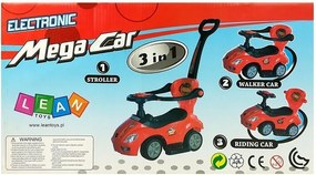 LEAN CARS Mega Car 3v1 Push Ride Green