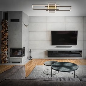 Brilo - LED Stmievateľný prisadený luster FRAME LED/51W/230V hnedá/zlatá + DO