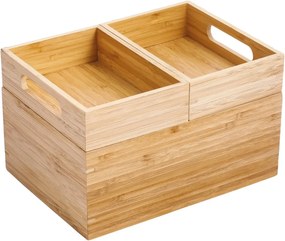 Bambusový kúpeľňový organizér na kozmetiku v prírodnej farbe Isalys – MSV